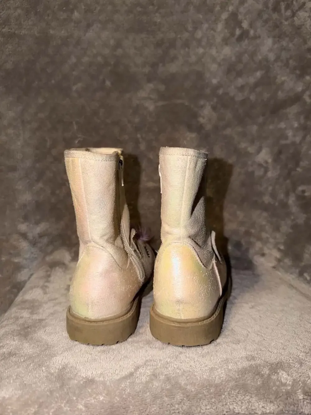Cat & Jack Toddler Girls Hillary Natural White Glitter Unicorn Fashion Boots